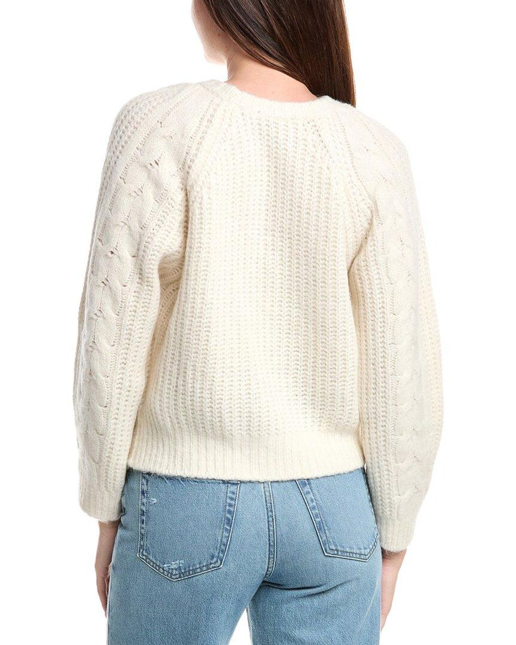 Maje White Wool-Blend Sweater