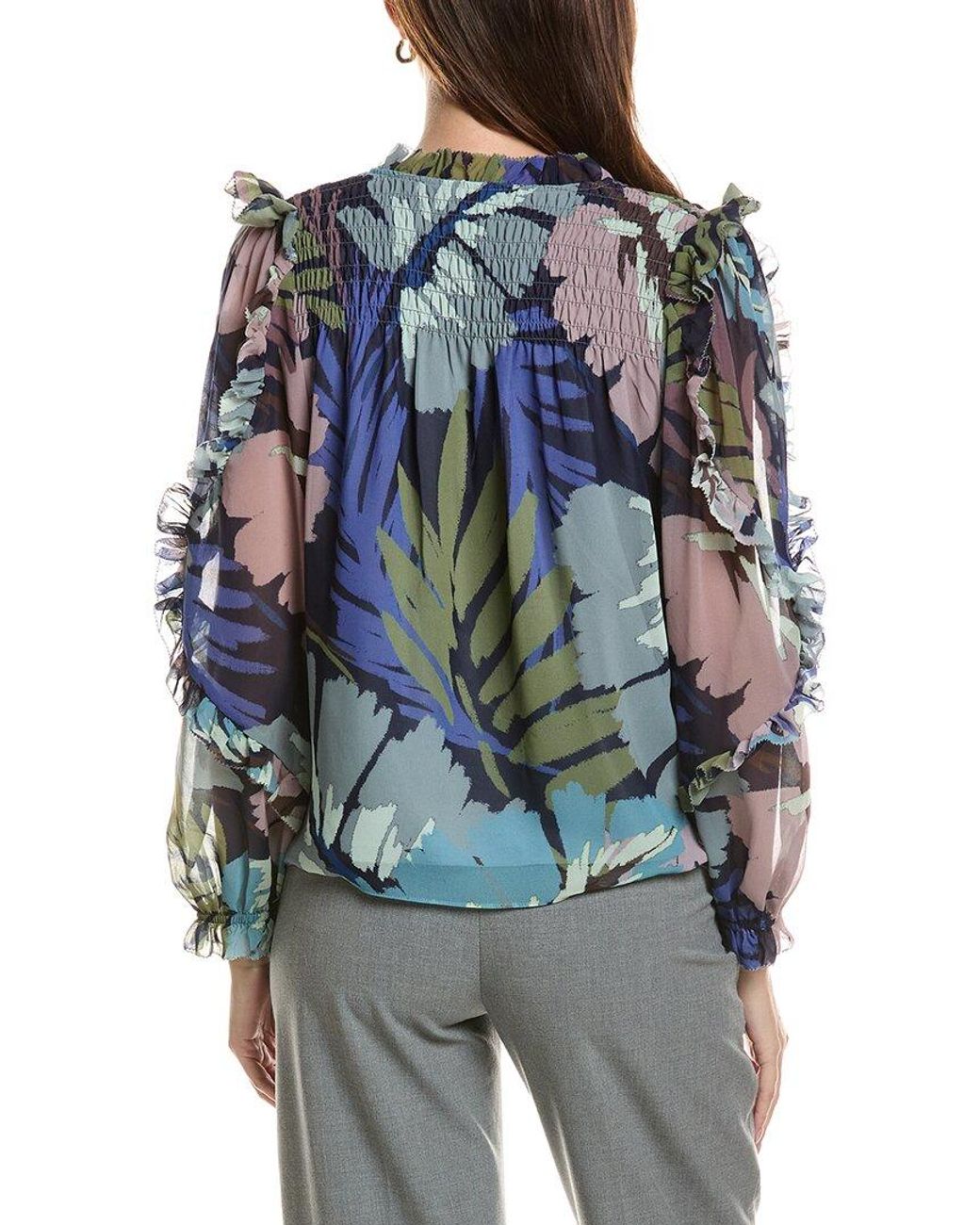tyler boe Blue Sylvie Printed Garment Blouse