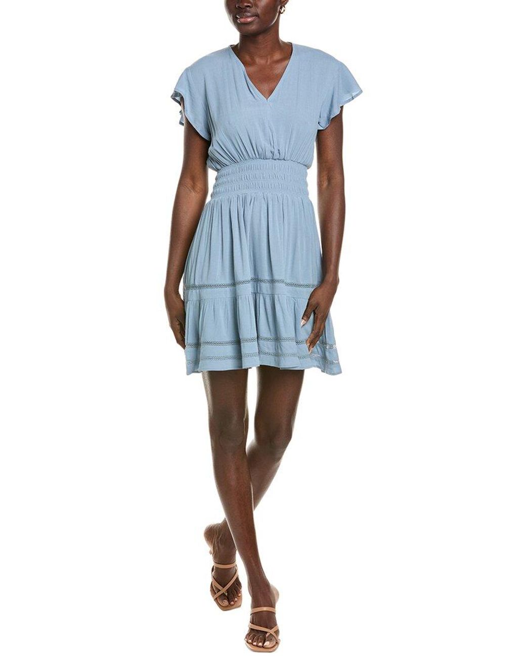 Rachel Parcell Smocked Mini Dress in Blue Lyst UK