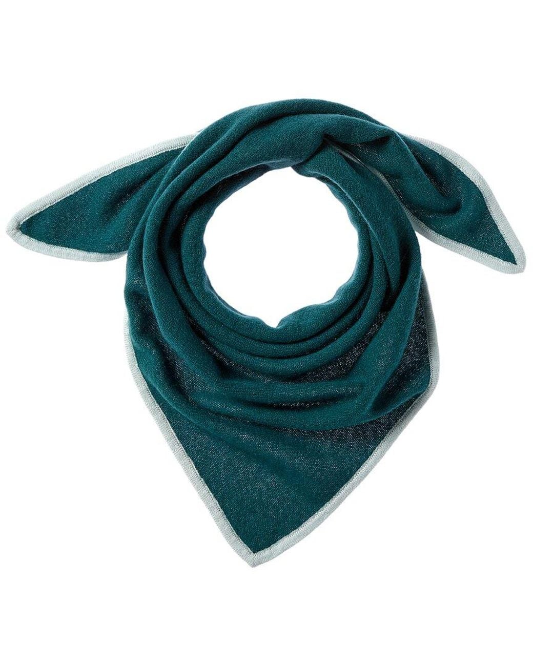 Phenix Green Knit Triangle Cashmere Scarf