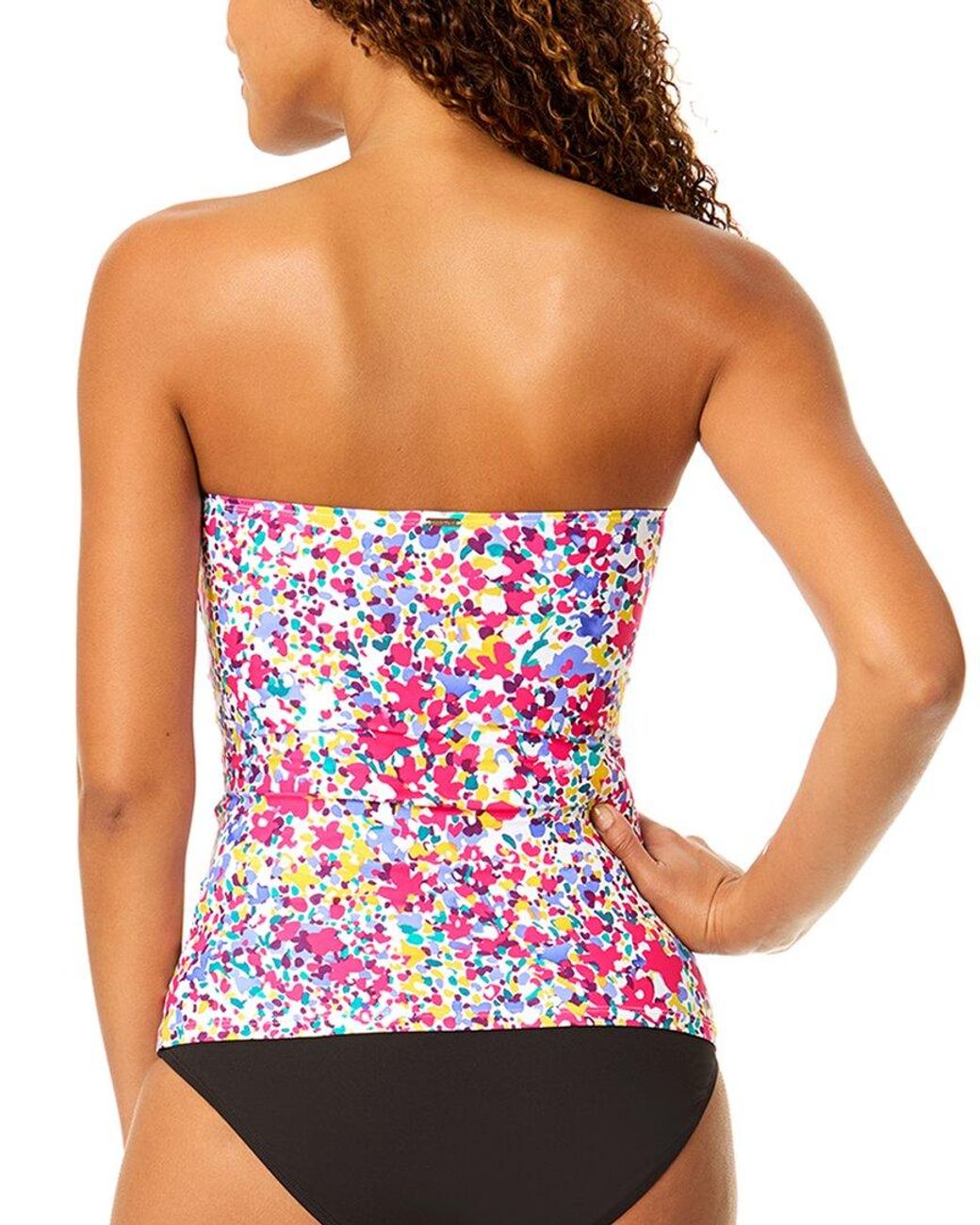 Anne Cole Black Twist Front Strapless Tankini