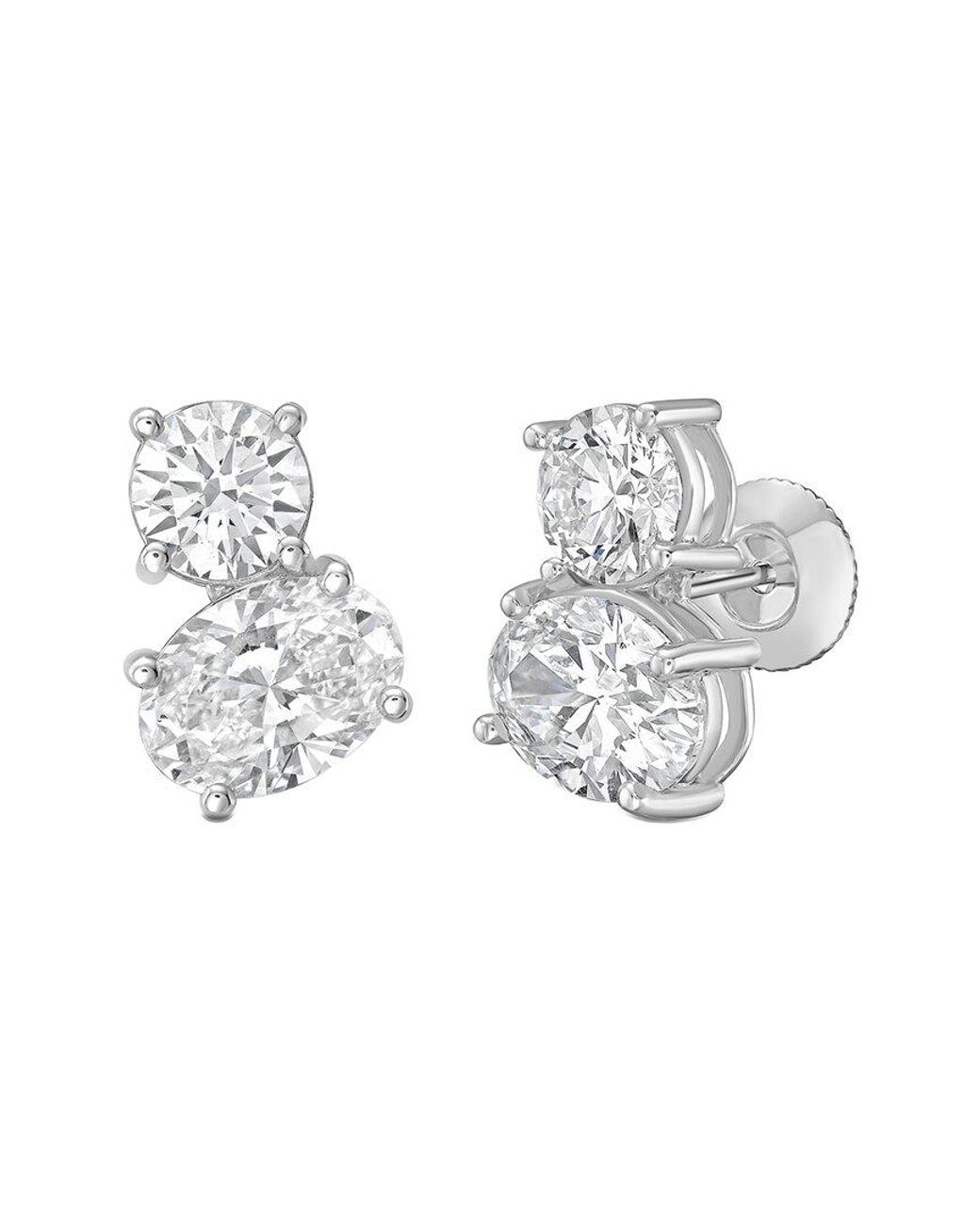 Diana M Metallic Diana M. 14K 5.00 Ct. Tw. Lab-Grown Diamond Two-Stone Earrings
