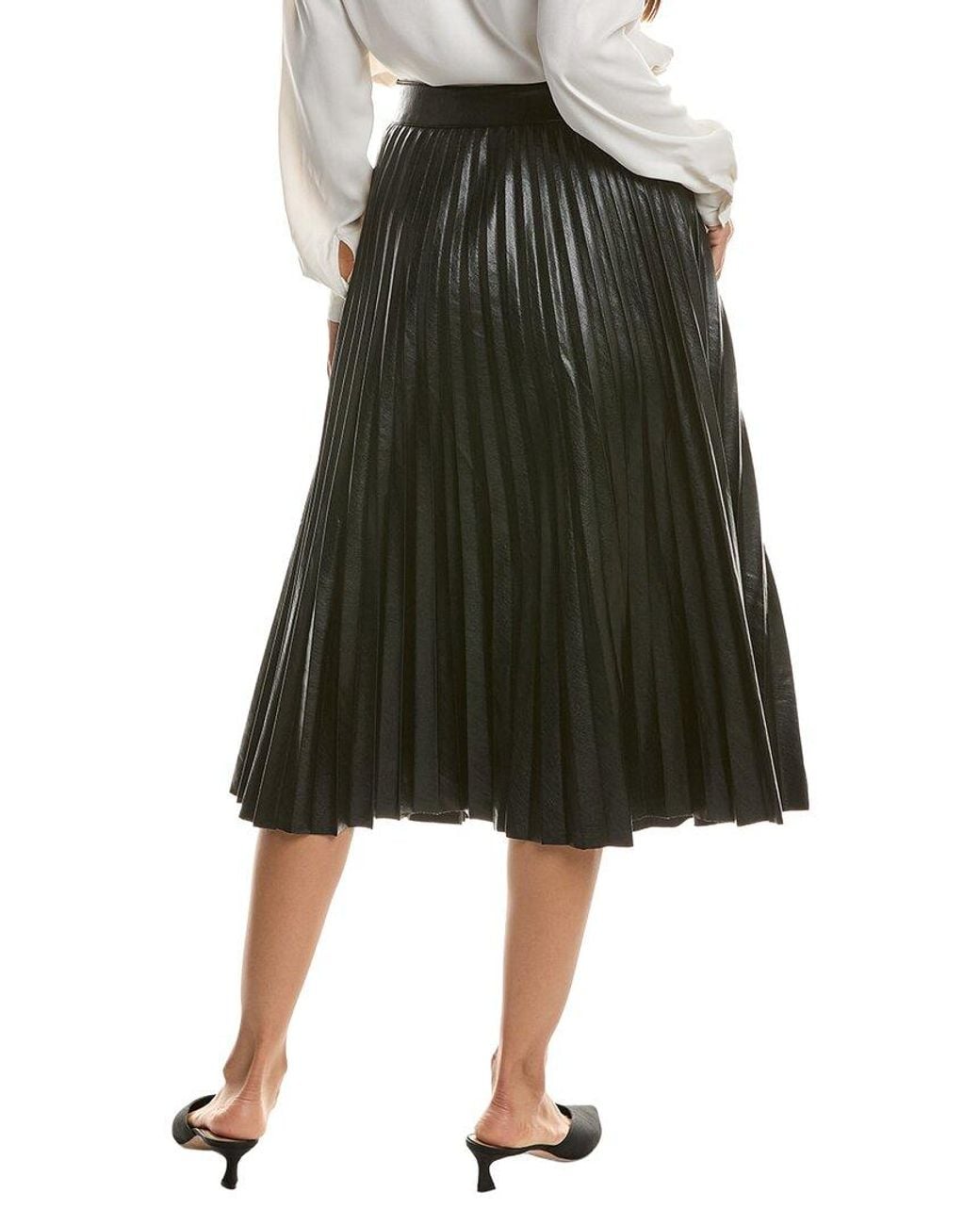 Tahari Green Pleated Midi Skirt