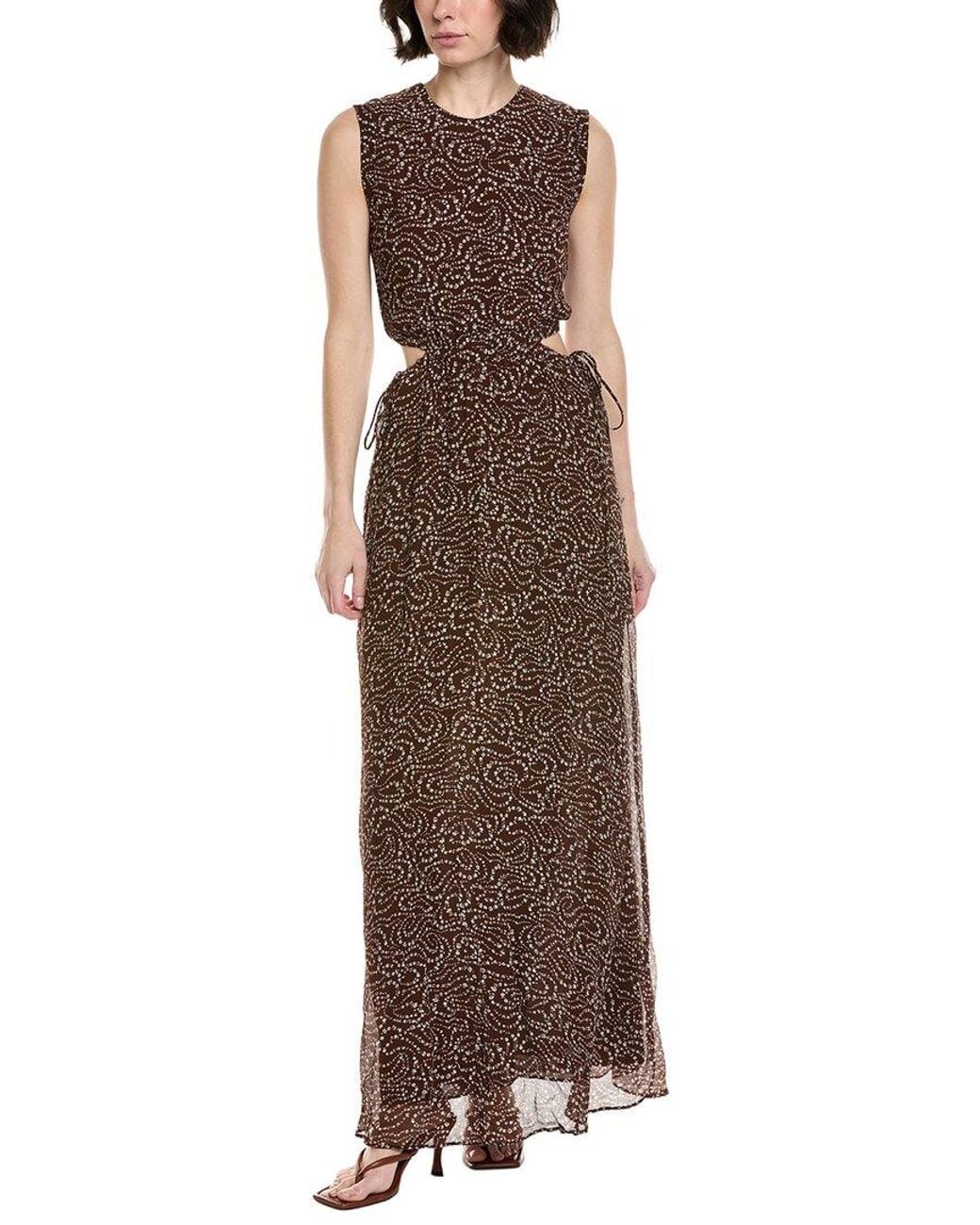 Rag & Bone Brown Brianna Silk-Blend Maxi Dress