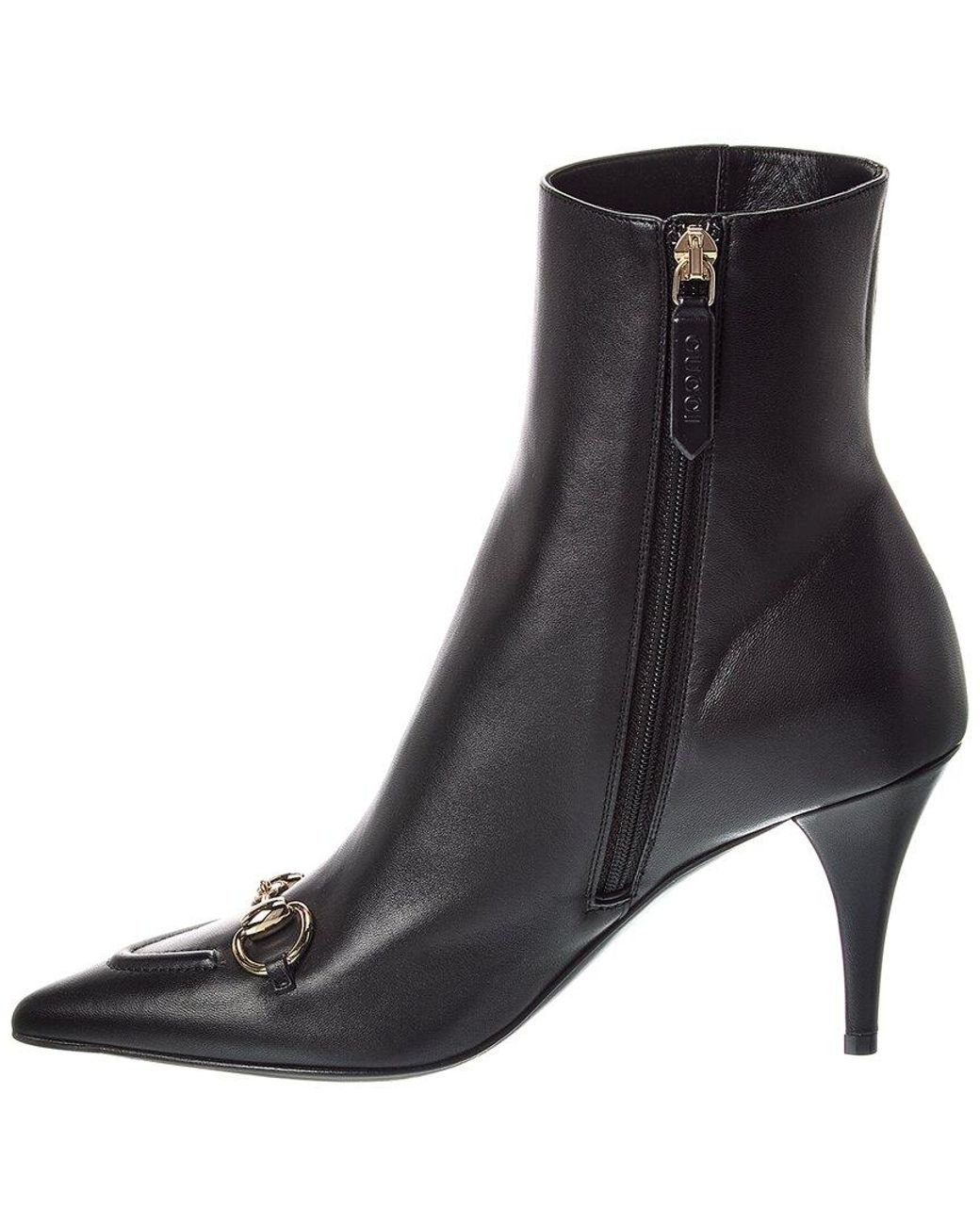 Gucci Black Horsebit Leather Bootie