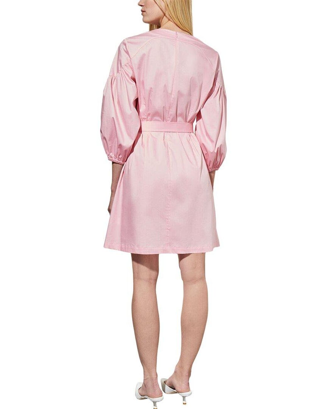 Ming Wang Pink Puff Sleeve Mini Sheath Dress