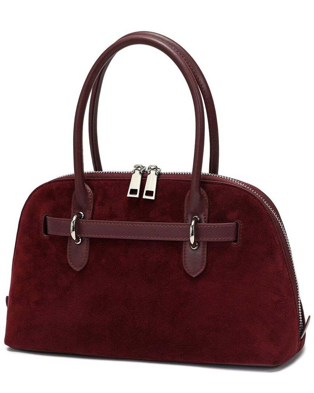 Tiffany & Fred Paris Purple Suede & Leather Satchel