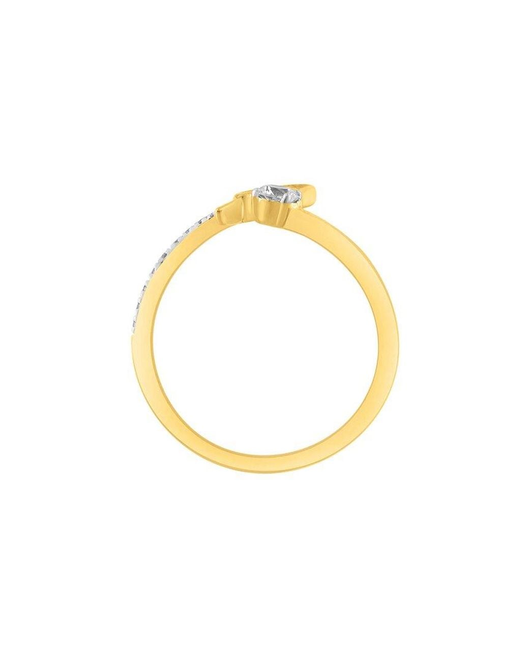Ethos Creations Metallic Brilliant Bloom 14K 0.20 Ct. Tw. Lab-Grown Diamond Initial Ring