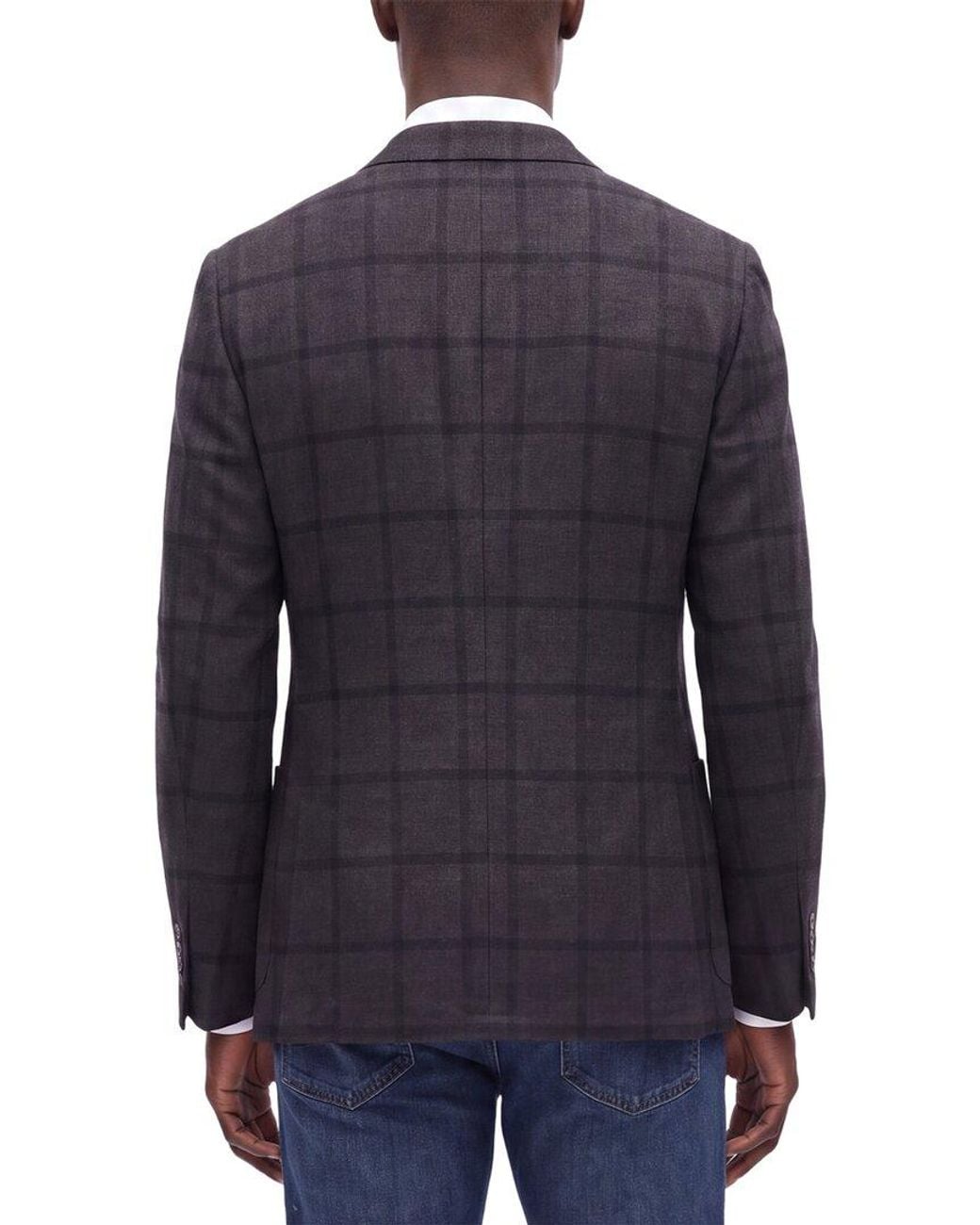 Corneliani Blue Cc Collection Academy Soft Windowpane Wool & Mohair-Blend Blazer for men