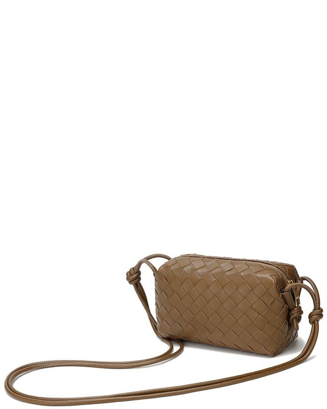 Tiffany & Fred Paris Brown Woven Leather Crossbody