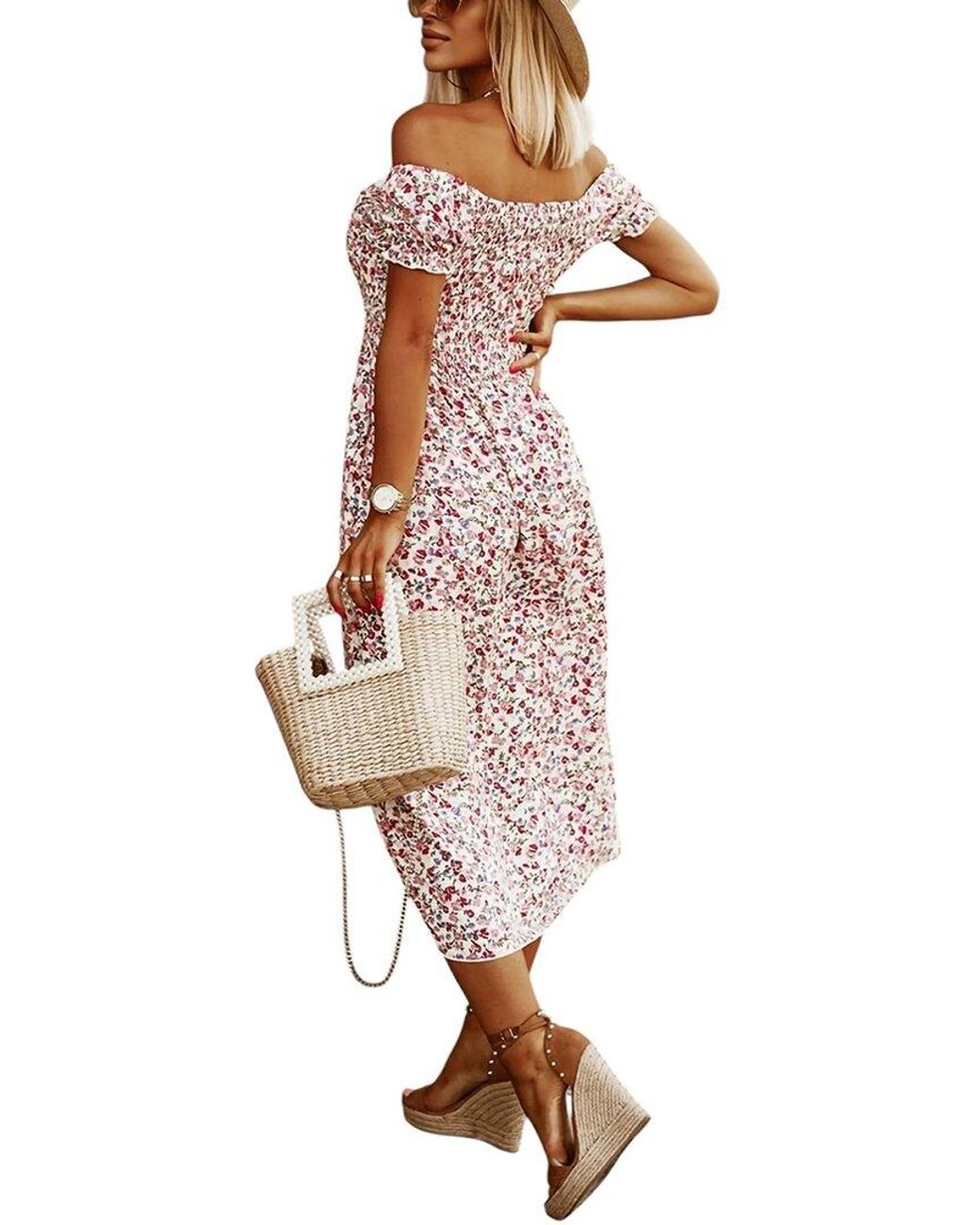 VERA DOLINI Pink Midi Dress