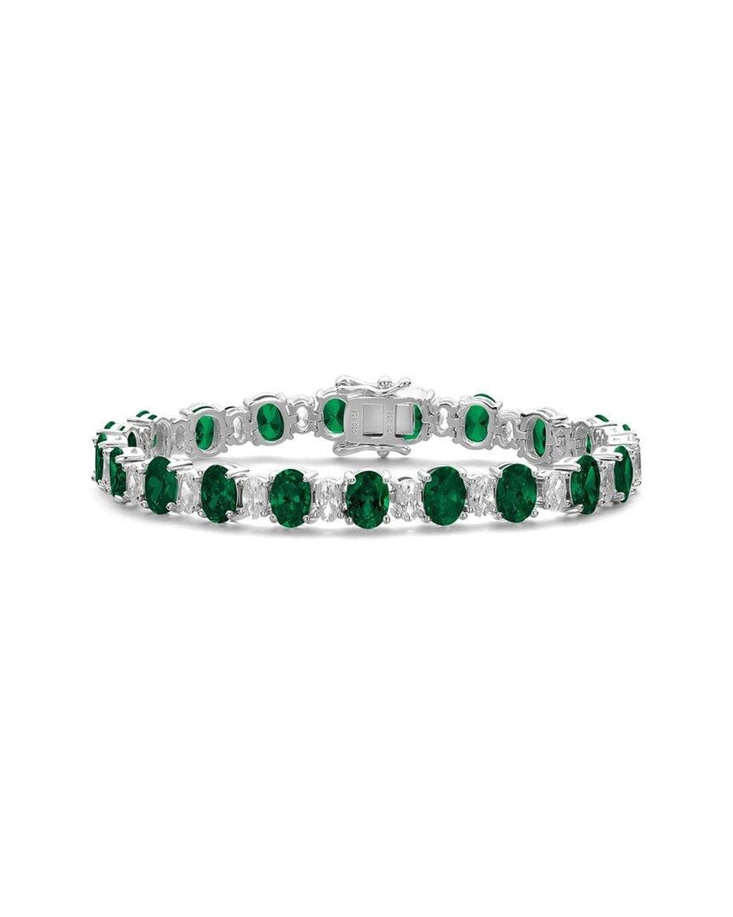 Genevive Jewelry Green Silver Bracelet