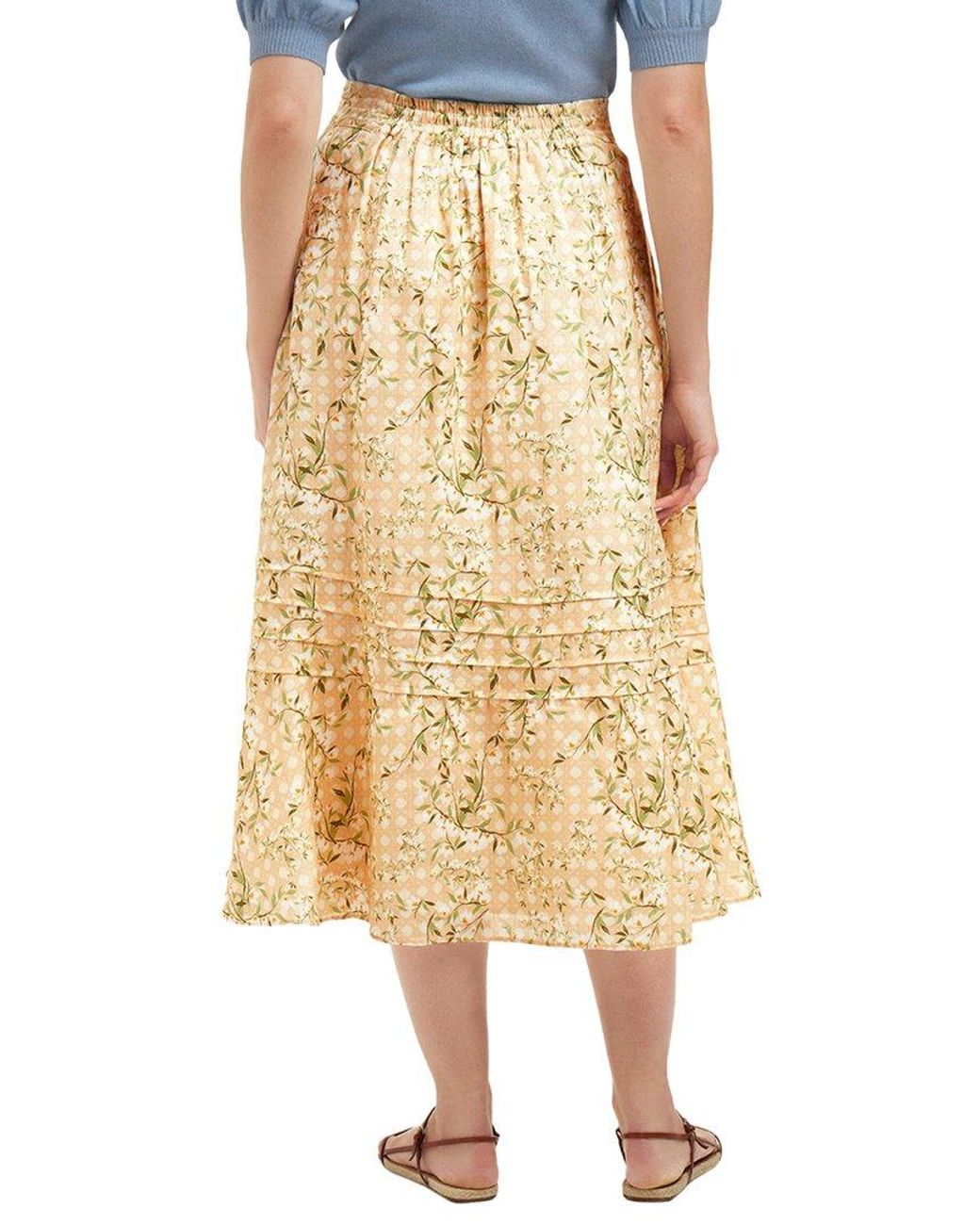 Draper James Natural Linen Midi Skirt