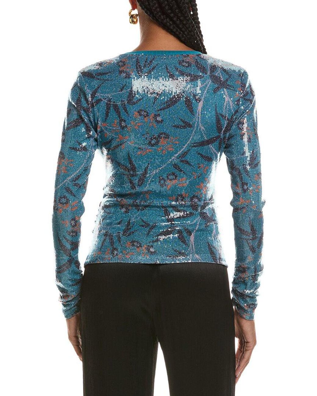 Diane von Furstenberg Blue Marlene Sequin Top
