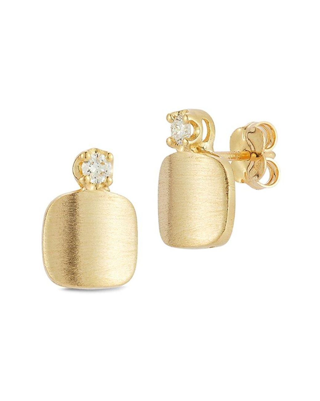 Reiss Metallic 14K 0.15 Ct. Tw. Diamond Earrings