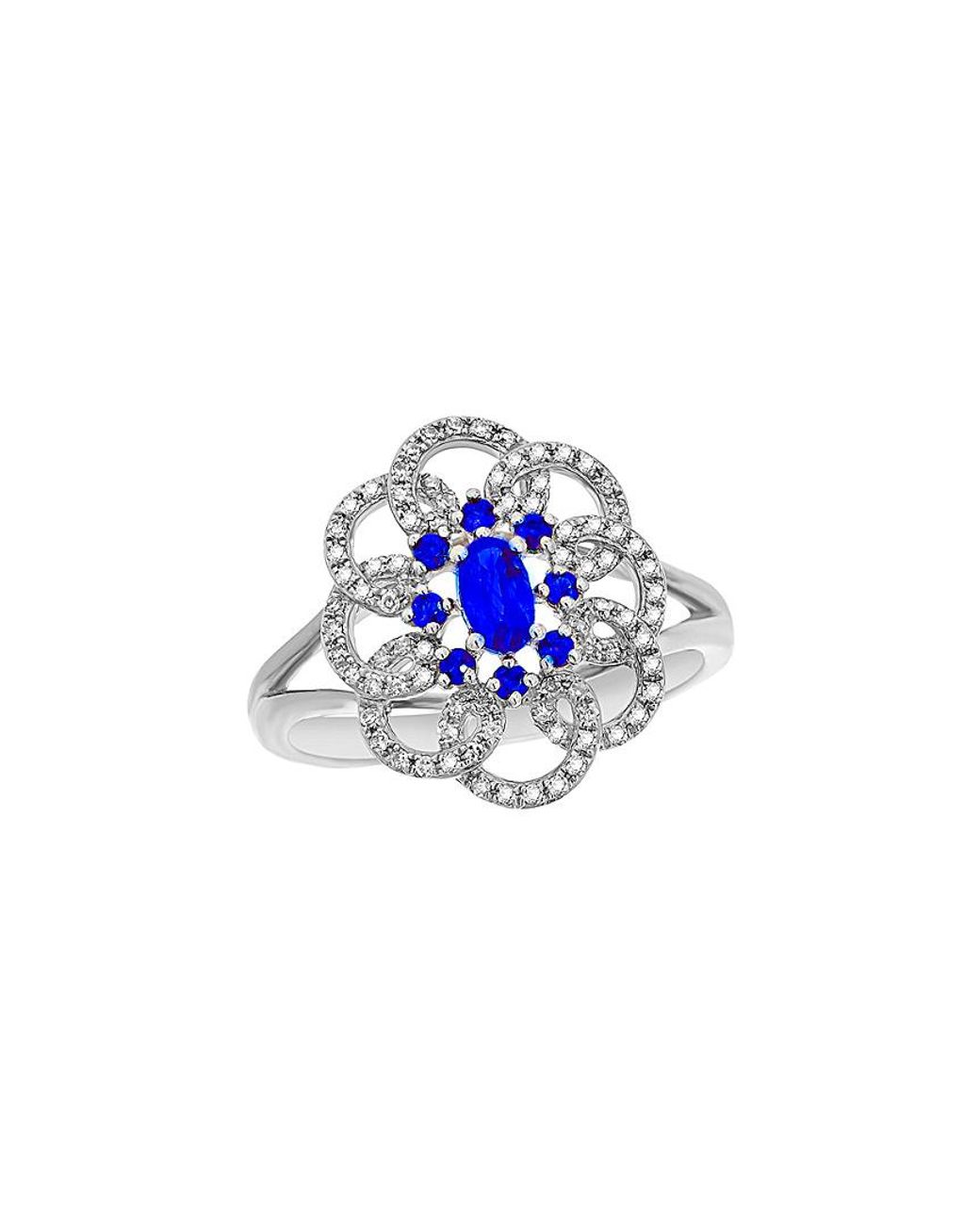 Diana M Blue Fine Jewelry 14k 0.65 Ct. Tw. Diamond & Sapphire Ring