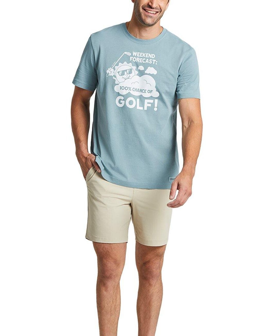 Life Is Good. Blue Crusher T-Shirt for men