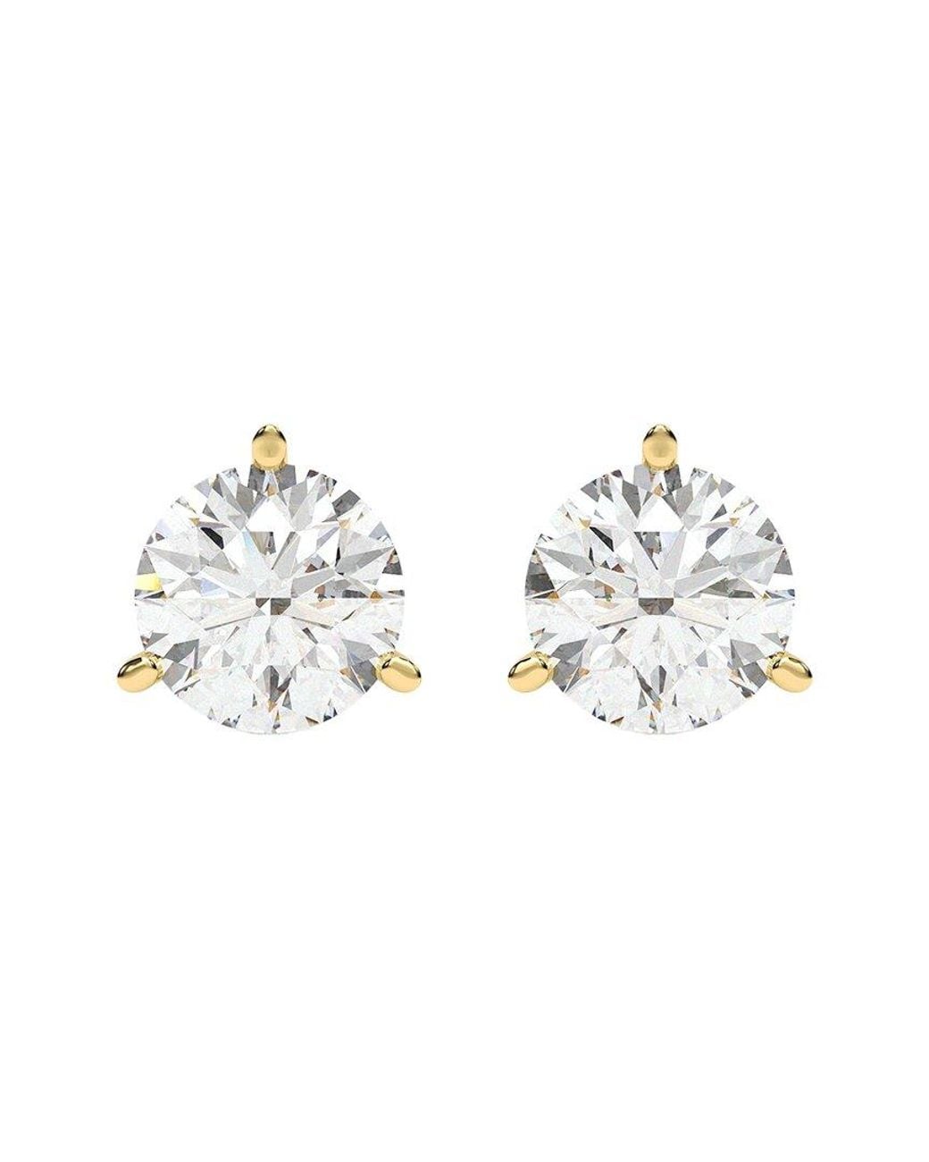 Diamond Select Cuts Metallic 14K 4.00 Ct. Tw. Diamond Earrings