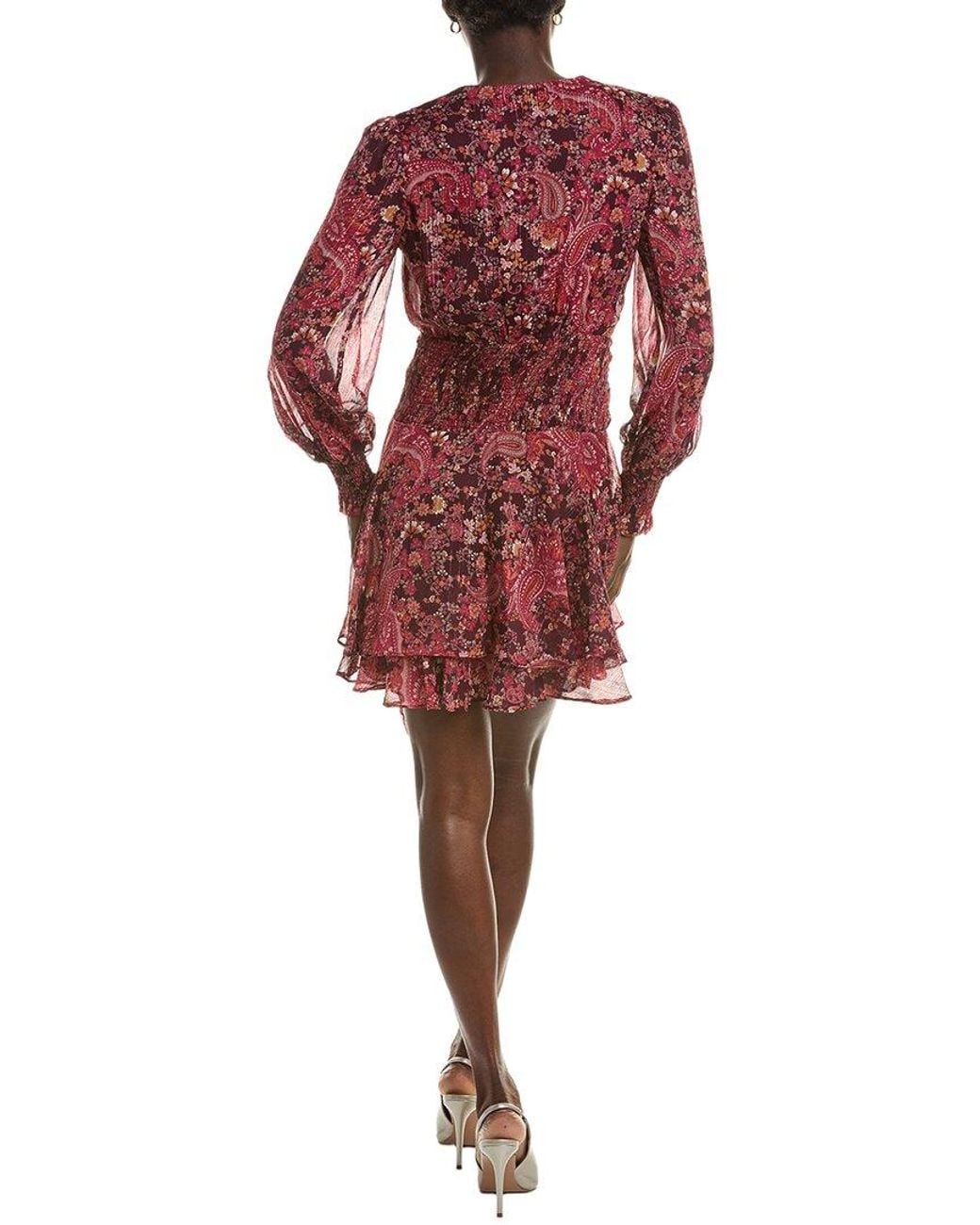 Maison Tara Red Long Sleeve Mini Dress