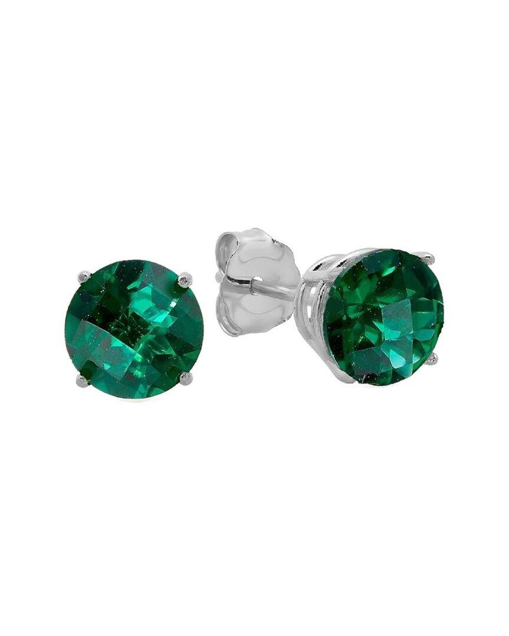 MaxColor Green 10k 1.40 Ct. Tw. Lab-grown Emerald Studs