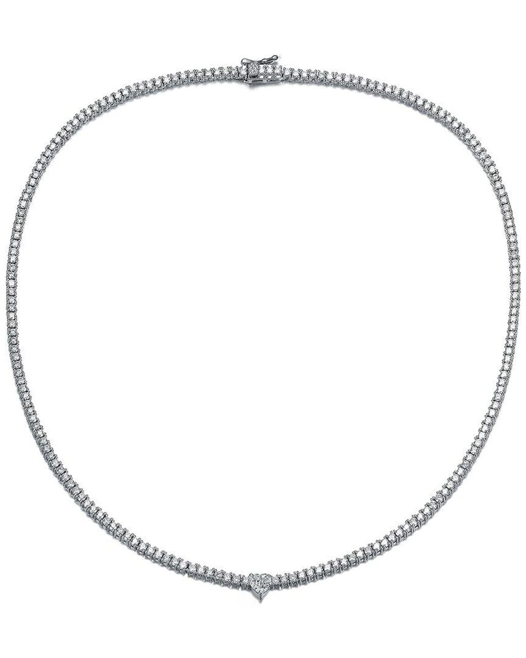 Genevive Jewelry Metallic Cz Tennis Necklace