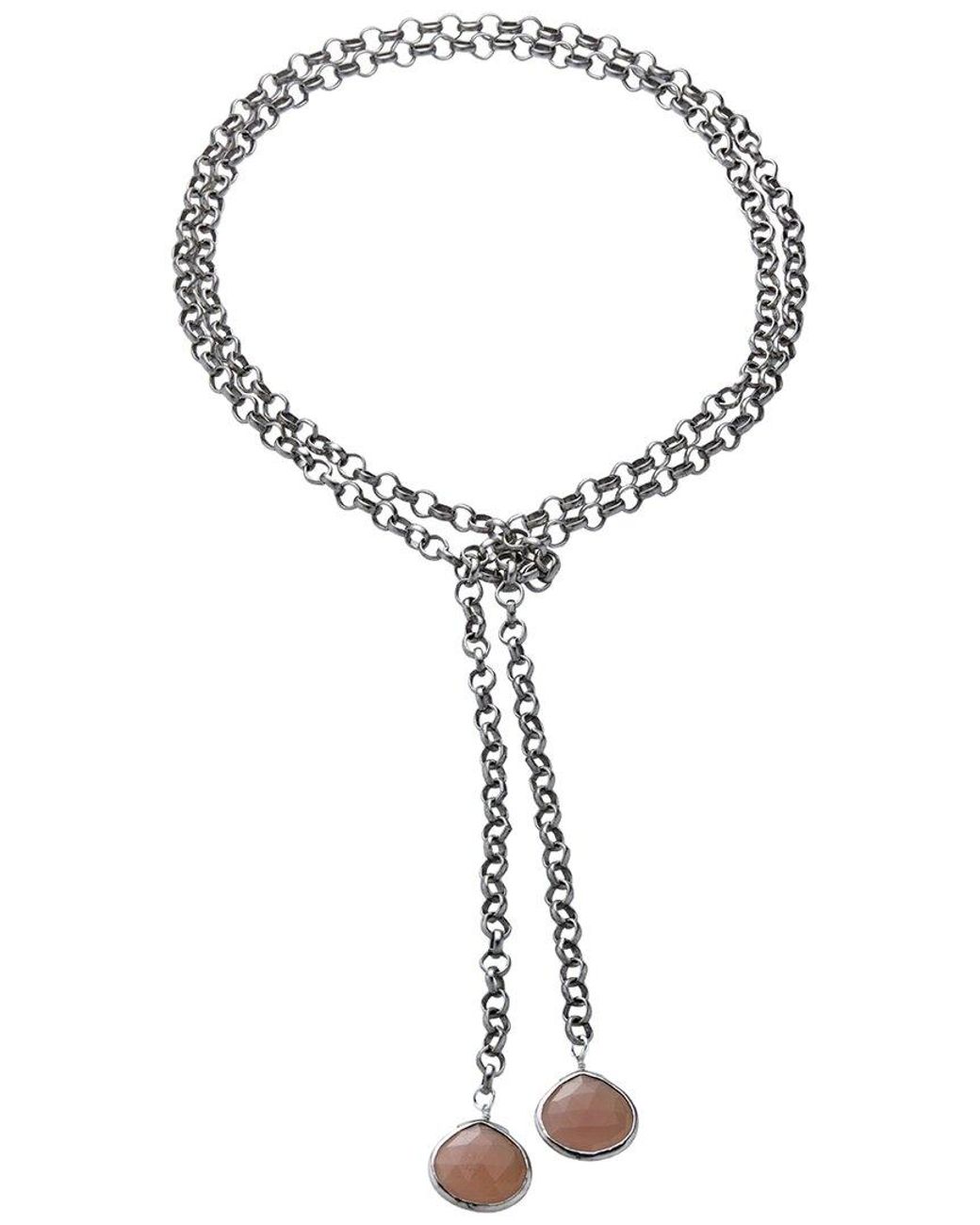 Rachel Reinhardt Jewelry Metallic Plated Chalcedony Necklace