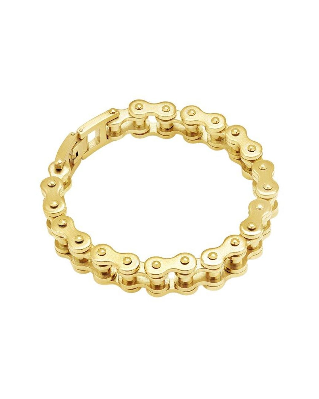 Sterling Forever Metallic 14K Cz Bolt Chain Watch Band Bracelet