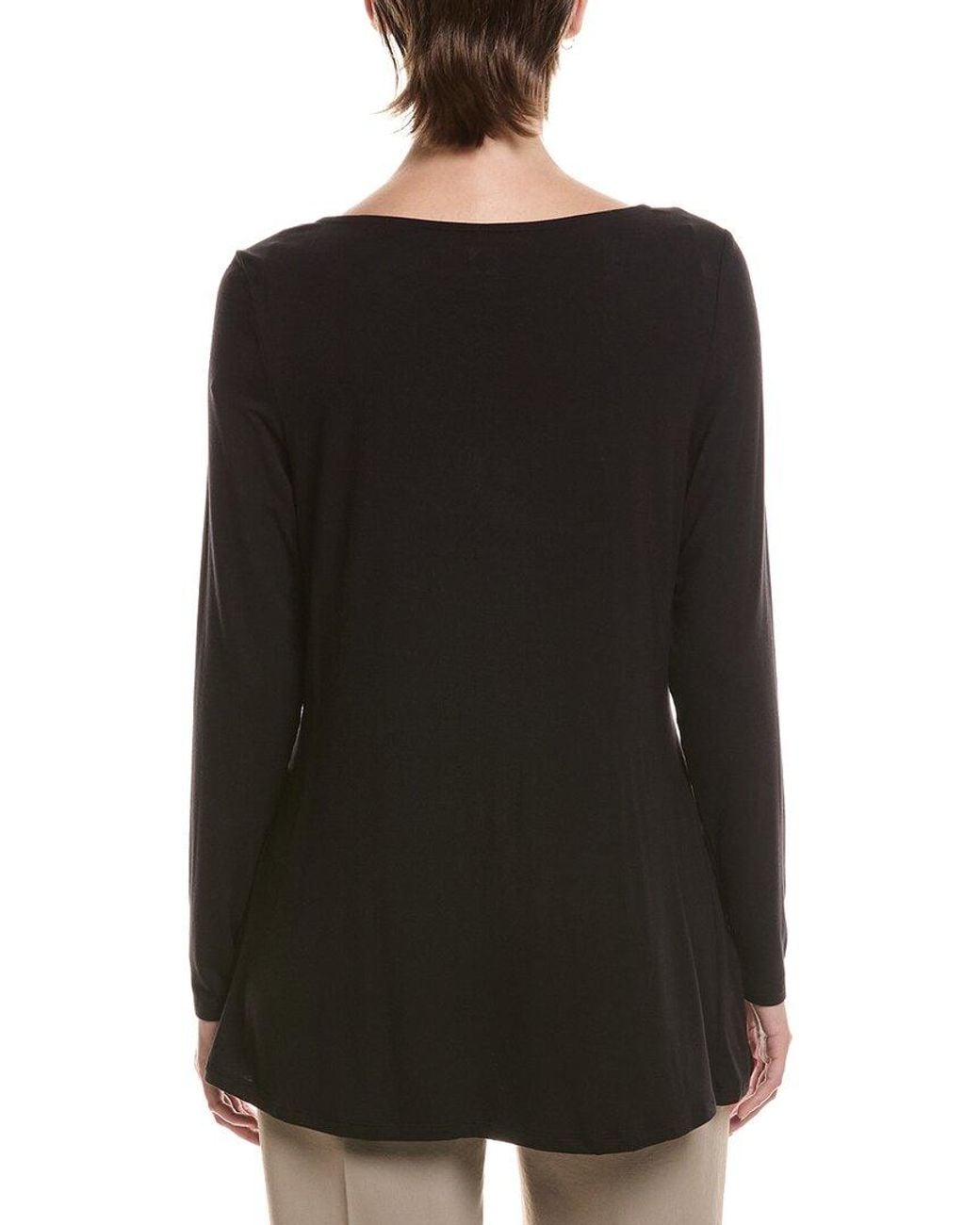 Anne Klein Black Shirred Waist Shirt