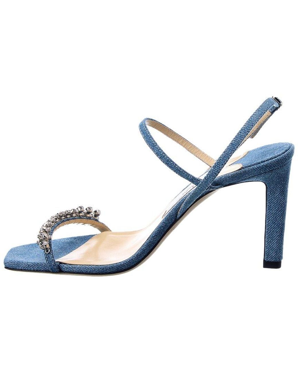 Jimmy Choo Blue Meira 85 Denim Sandal