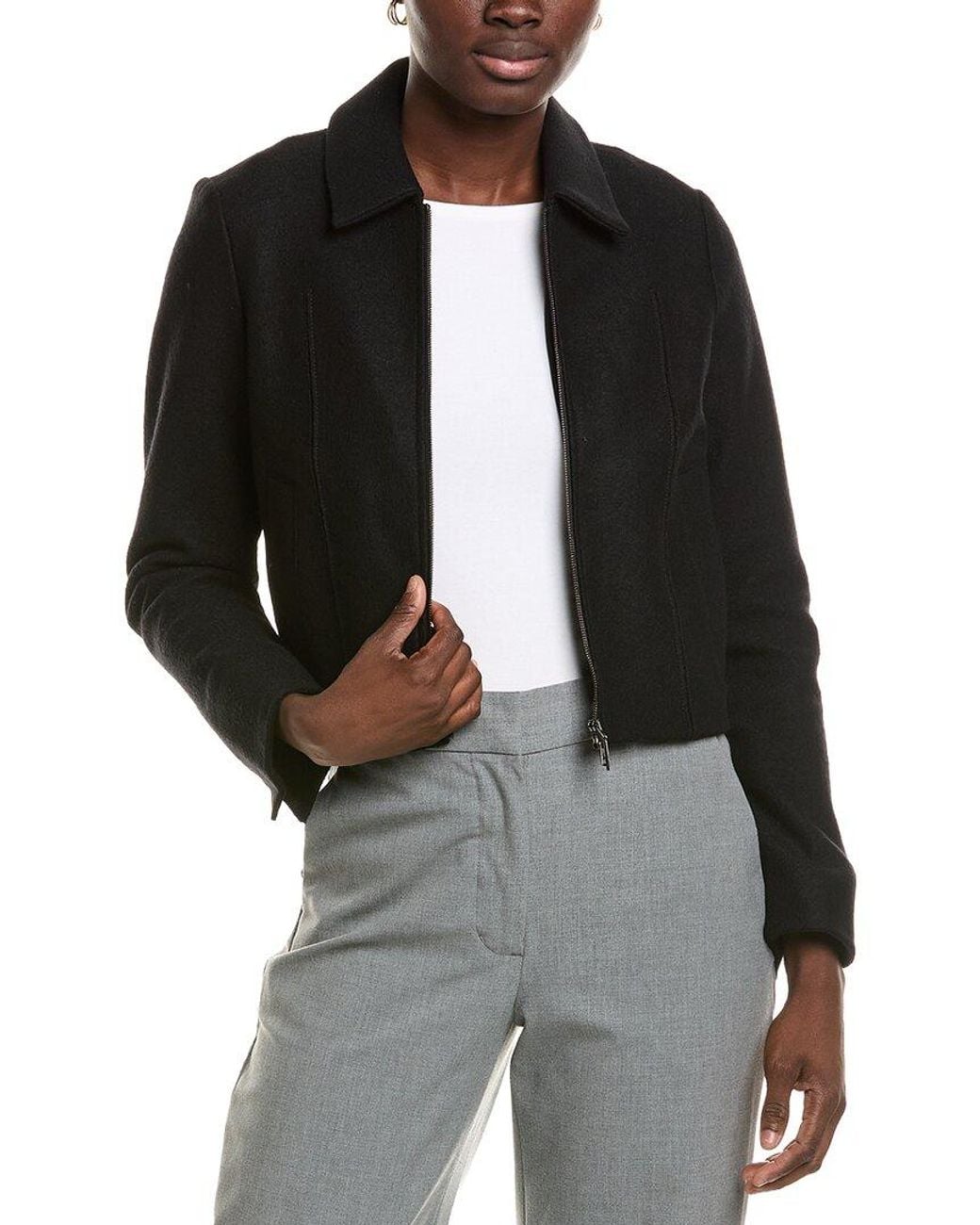 Marc Cain Black Solid Wool Jacket