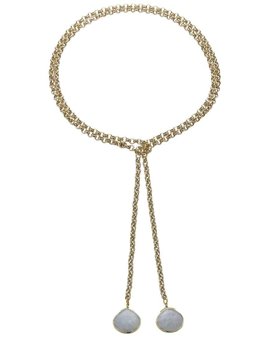 Rachel Reinhardt Jewelry Brown 14K Plated Moonstone Necklace