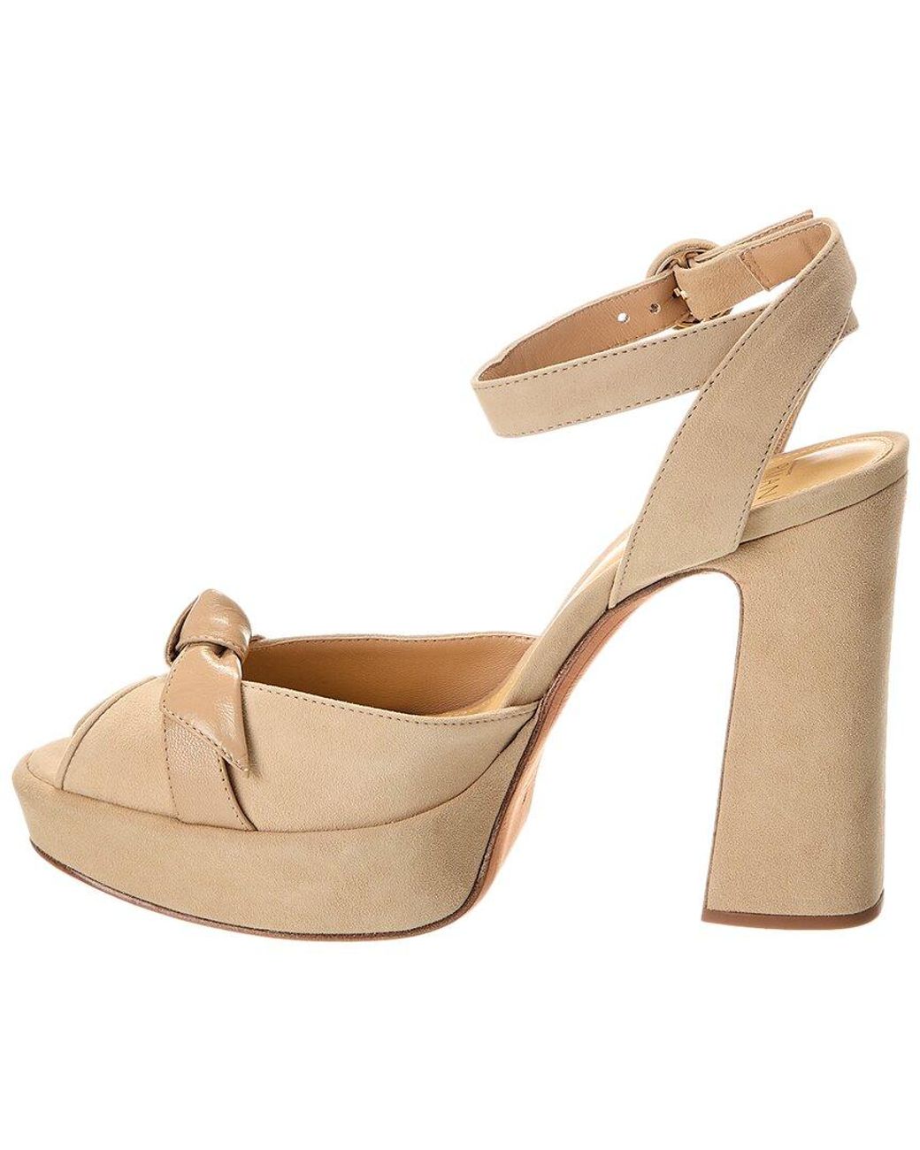 Alexandre Birman Metallic Pepitta 120 Suede Platform Sandal
