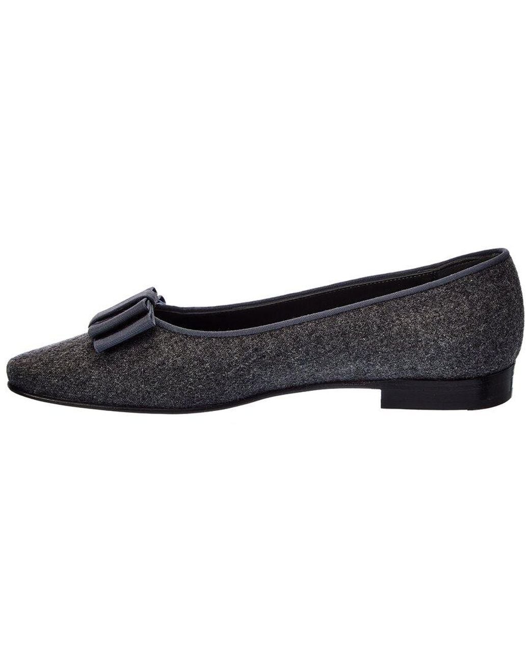 Manolo Blahnik Black Bulgatora Wool Flat