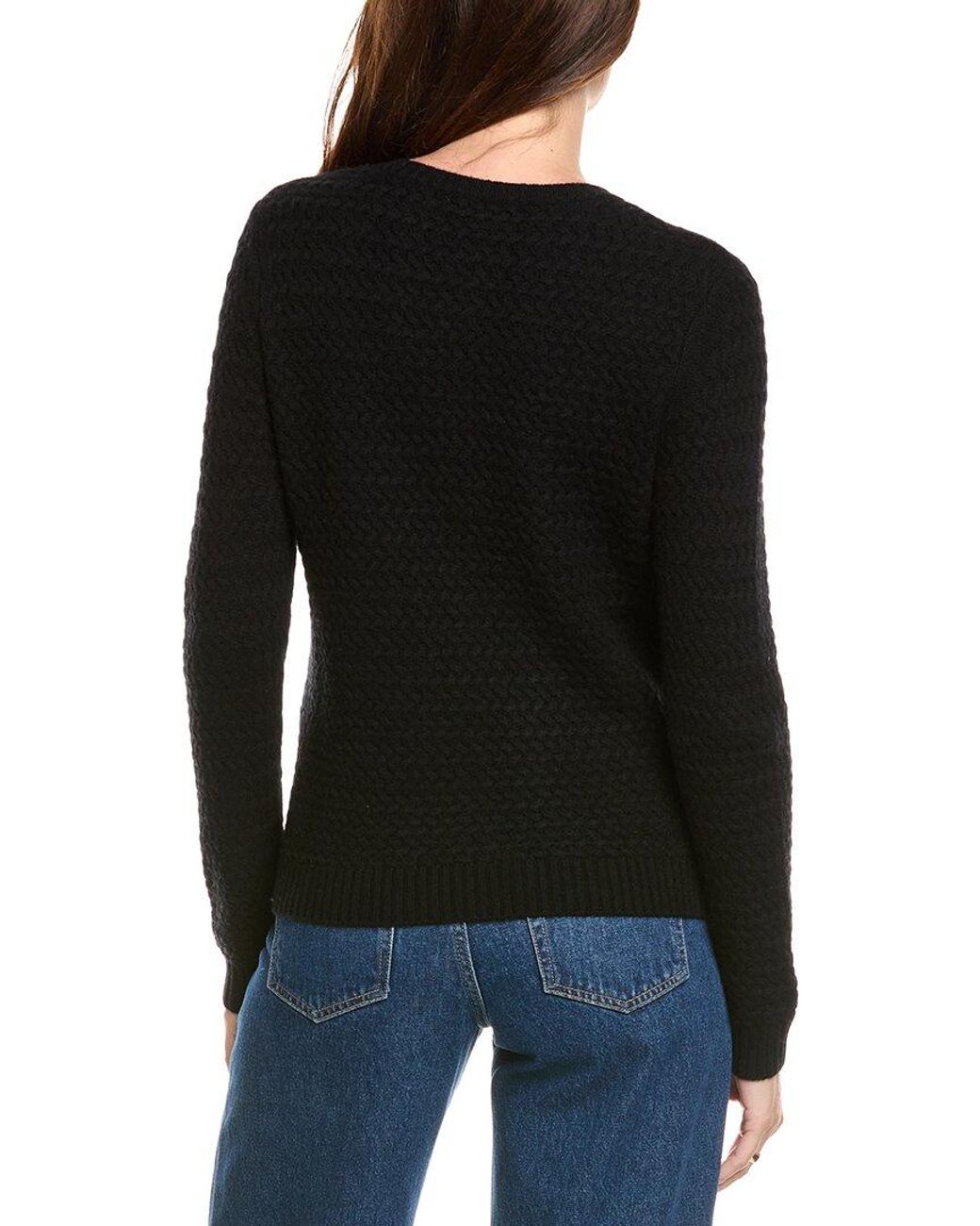 Kier + J Black Kier + J Basket Weave Wool & Cashmere-Blend Cardigan