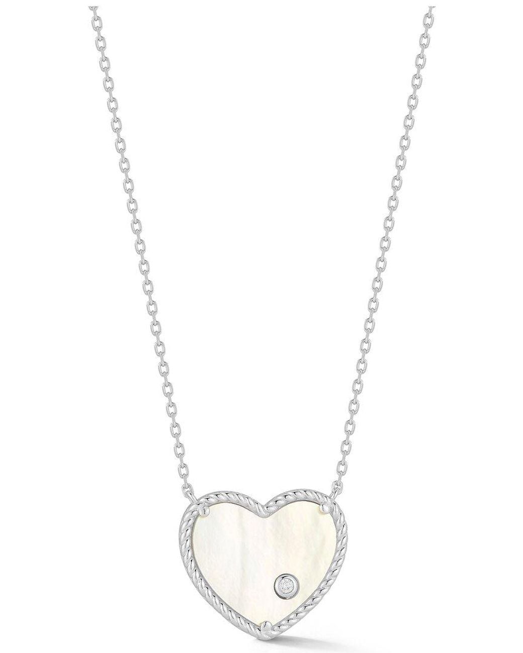 Glaze Jewelry White Mother Of Pearl Cz Necklace
