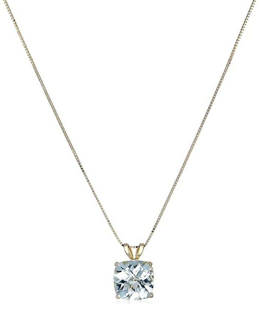 MaxColor Metallic 14k 1.70 Ct. Tw. Aquamarine Pendant Necklace