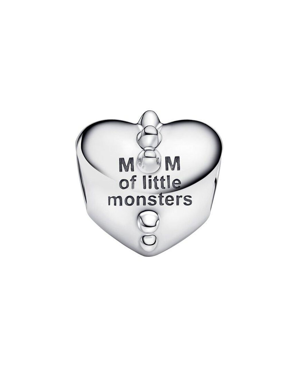Pandora White Moments Cz Mum's Little Monsters Heart Charm