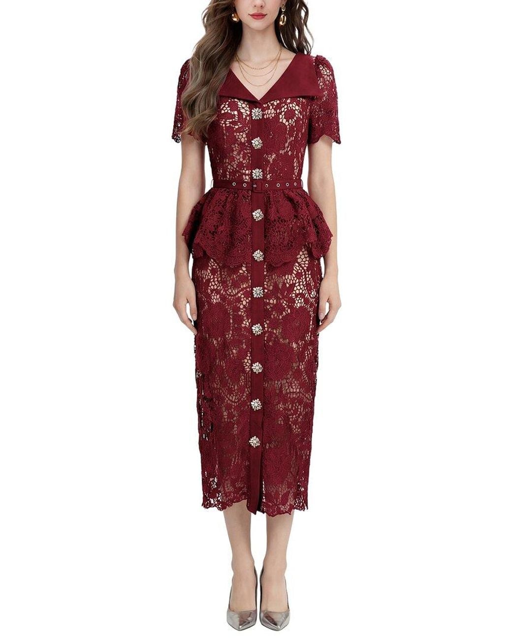 DZA Red Midi Dress