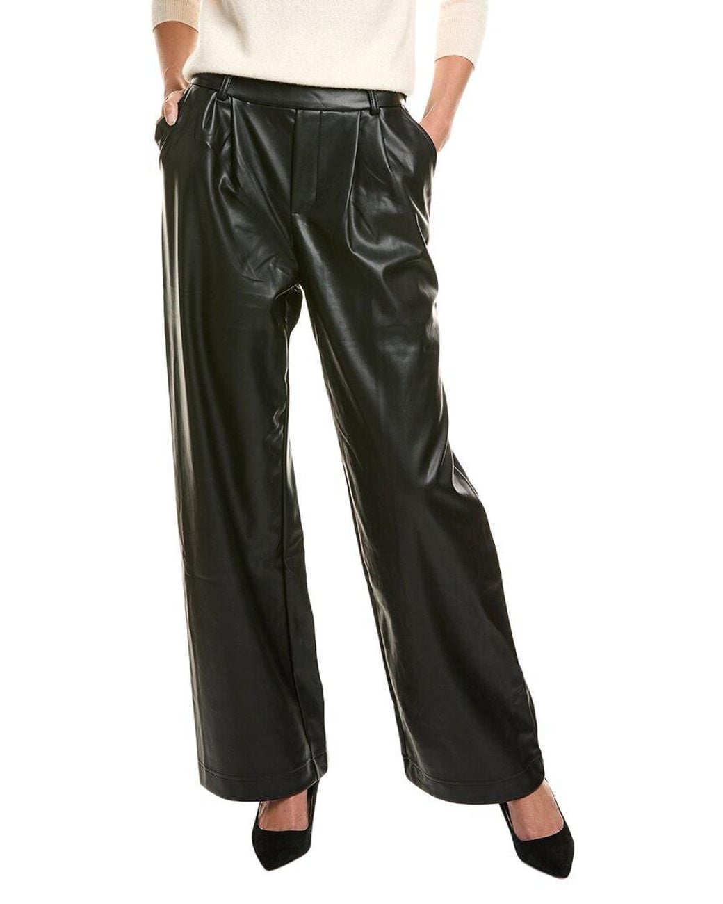 Ellen Tracy Black Pleated Wide Leg Pant