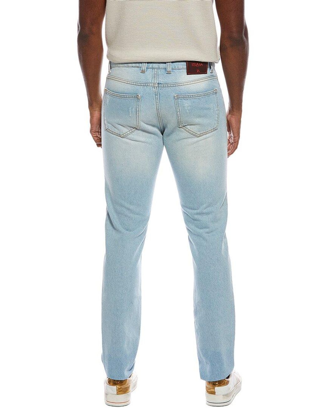 Isaia Blue Sart Slim Jean for men