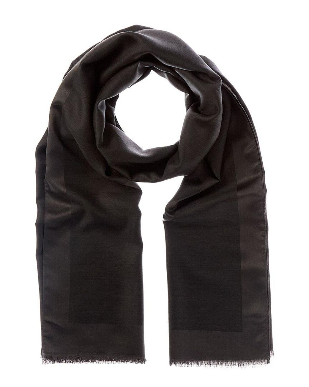 Givenchy Black Oblong 4G Wool & Silk-Blend Scarf