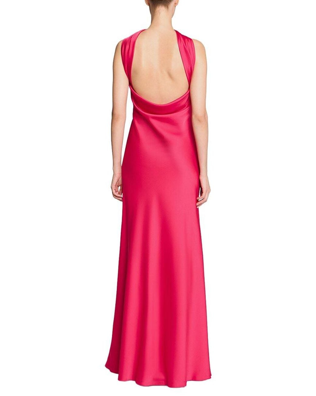 Halston Heritage Pink Vali Crepe Gown