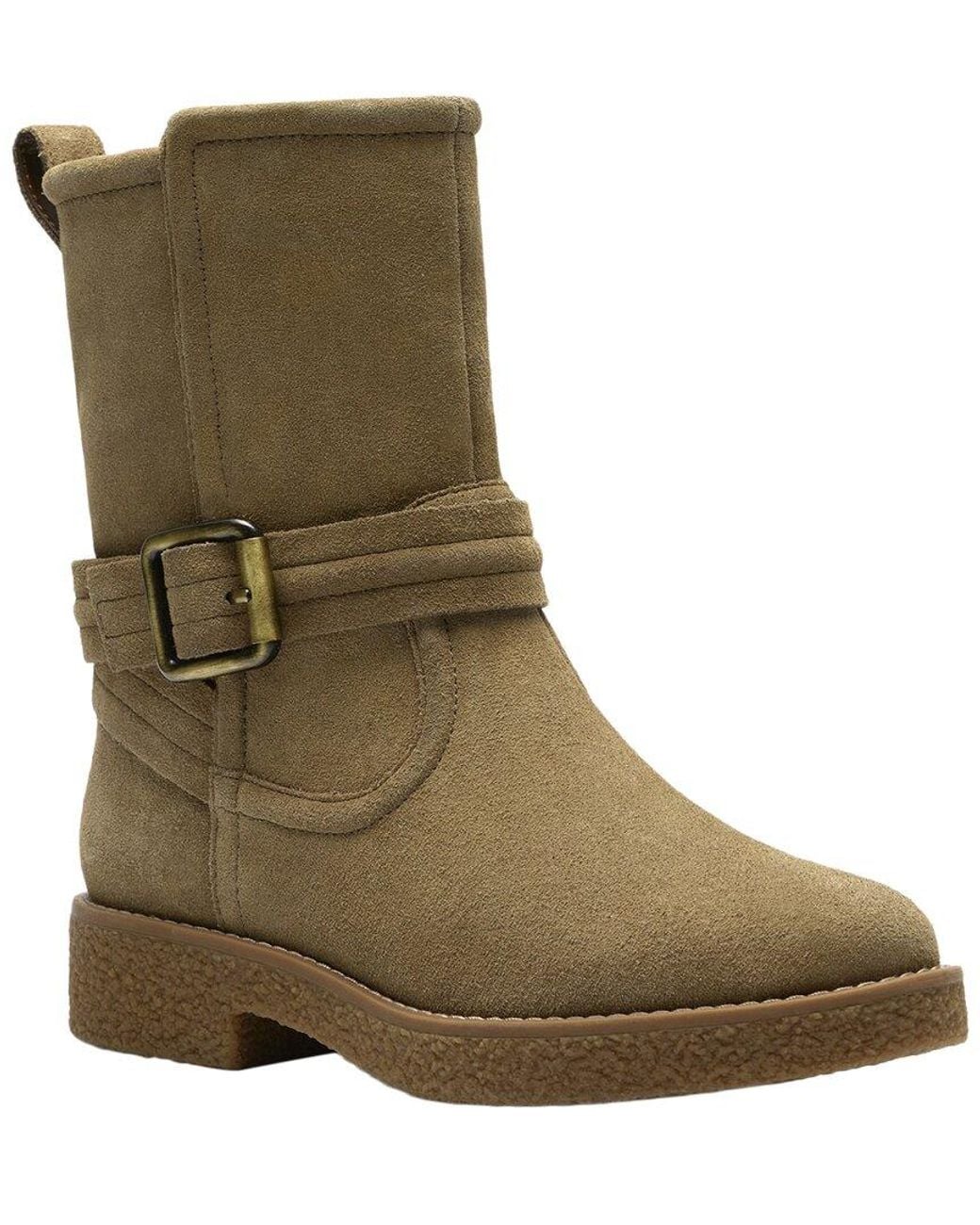 Clarks Green Nella Mid Suede Boot