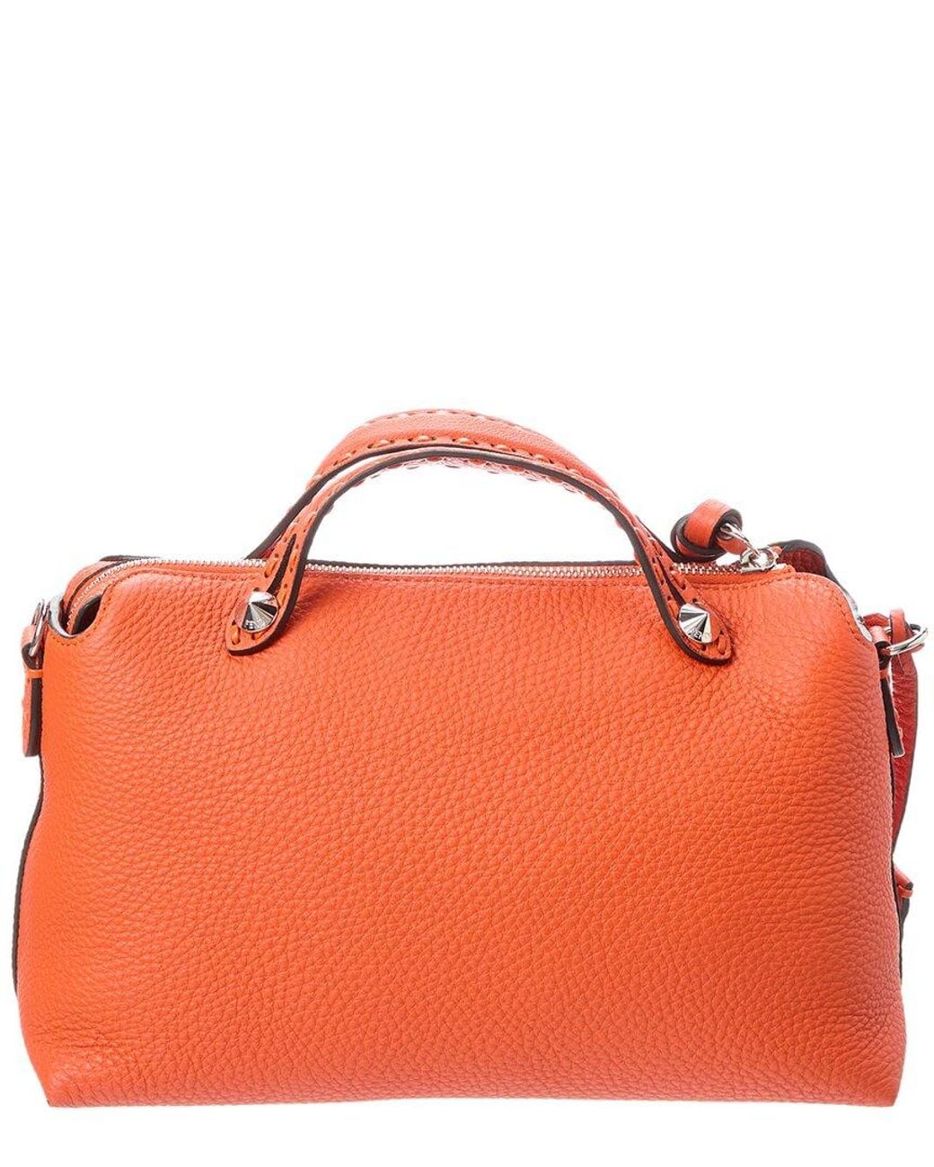 Fendi Orange By The Way Selleria Medium Leather Shoulder Bag