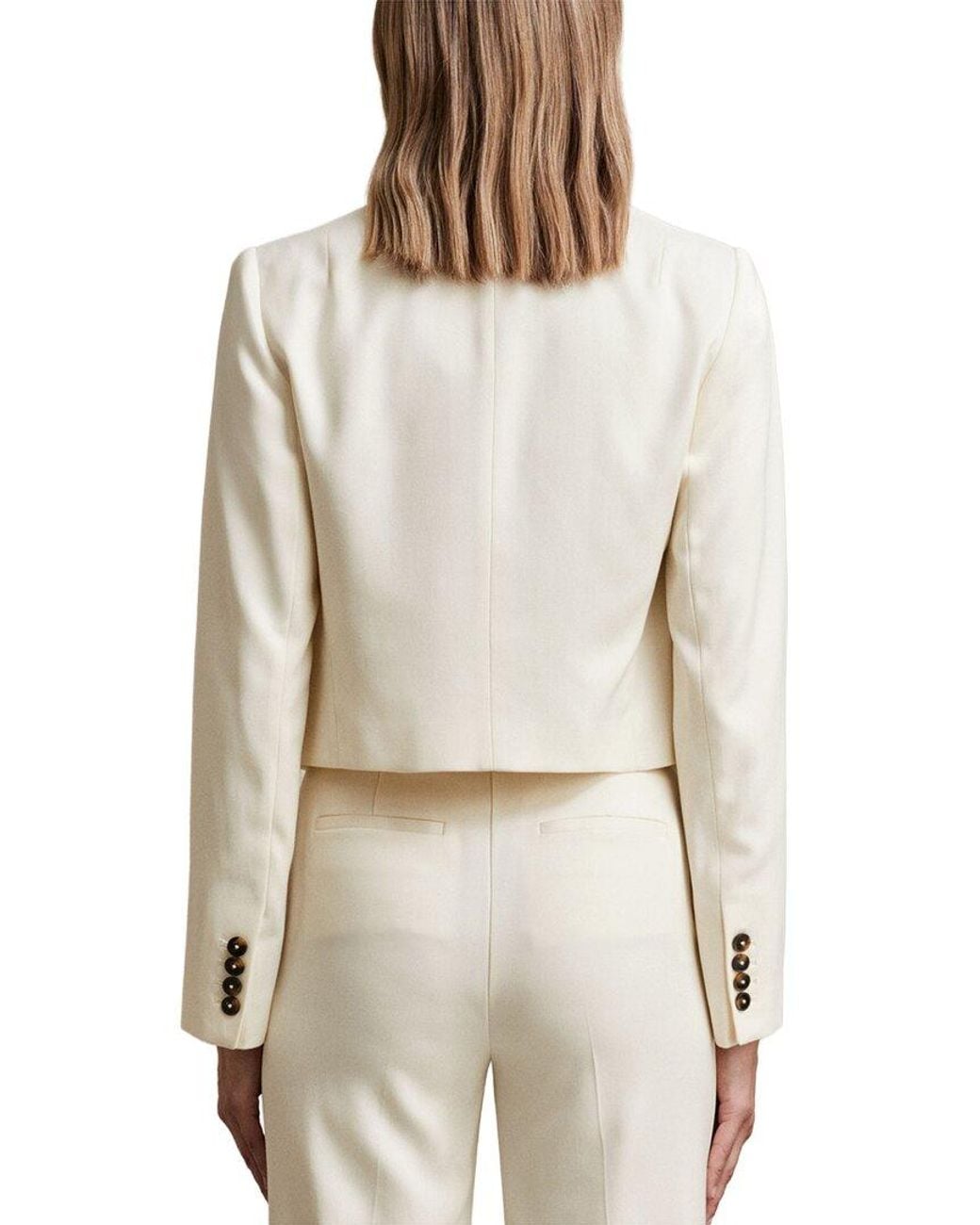 Reiss Natural Millie Tailored Cropped Jacket