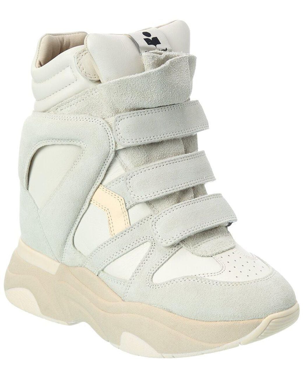 Isabel Marant Natural Balskee Suede High-Top Wedge Sneaker