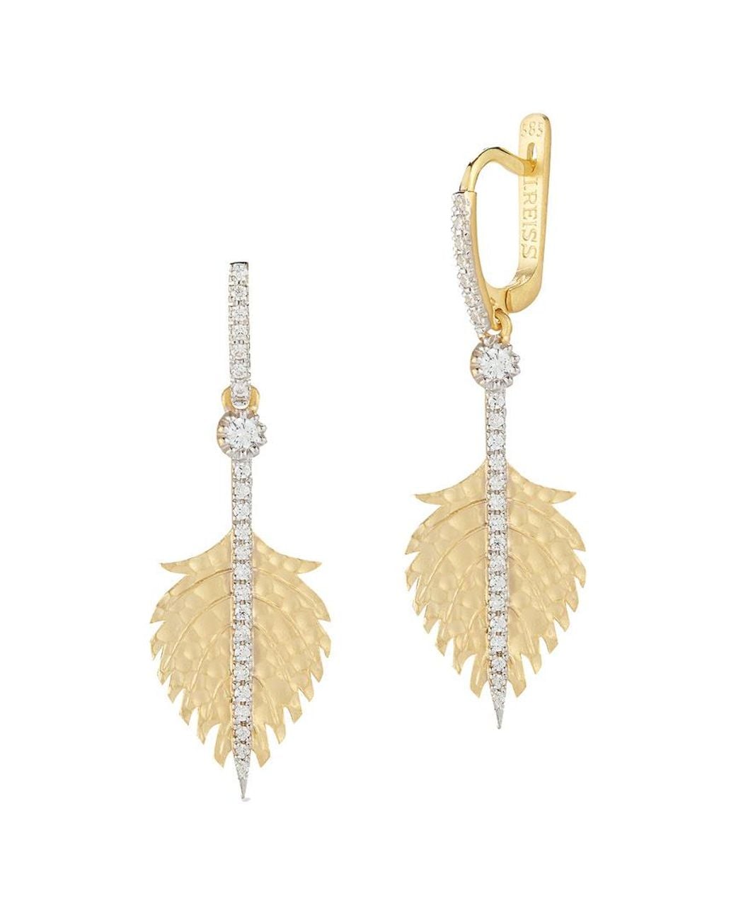 Reiss Metallic 14k 0.45 Ct. Tw. Diamond Dangling Earrings