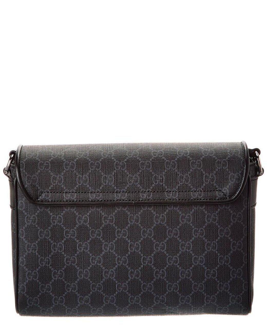 Gucci Gray Gg Supreme Canvas & Leather Crossbody