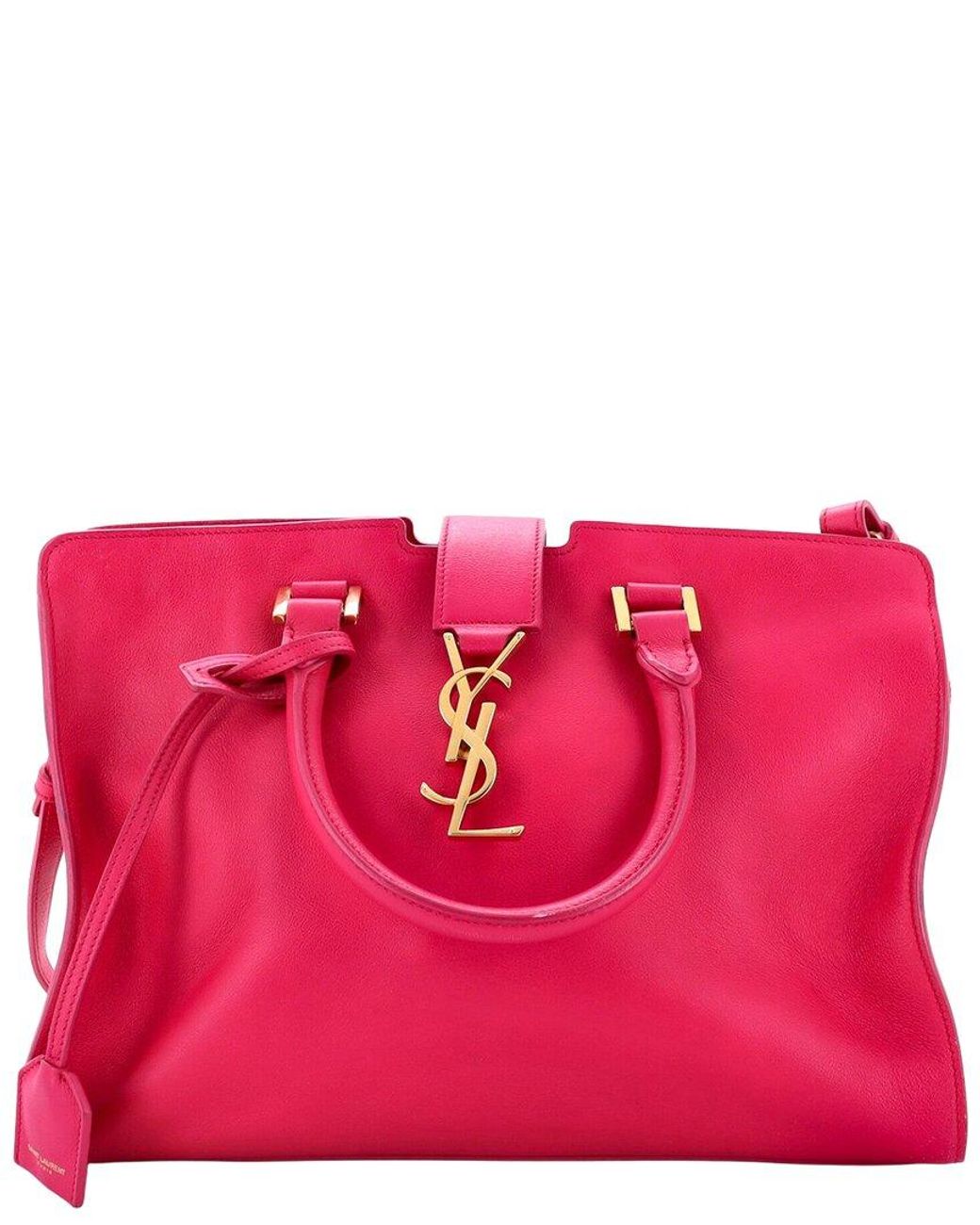 Saint Laurent Pink Leather Monogram Cabas Small (Authentic Pre-Loved)