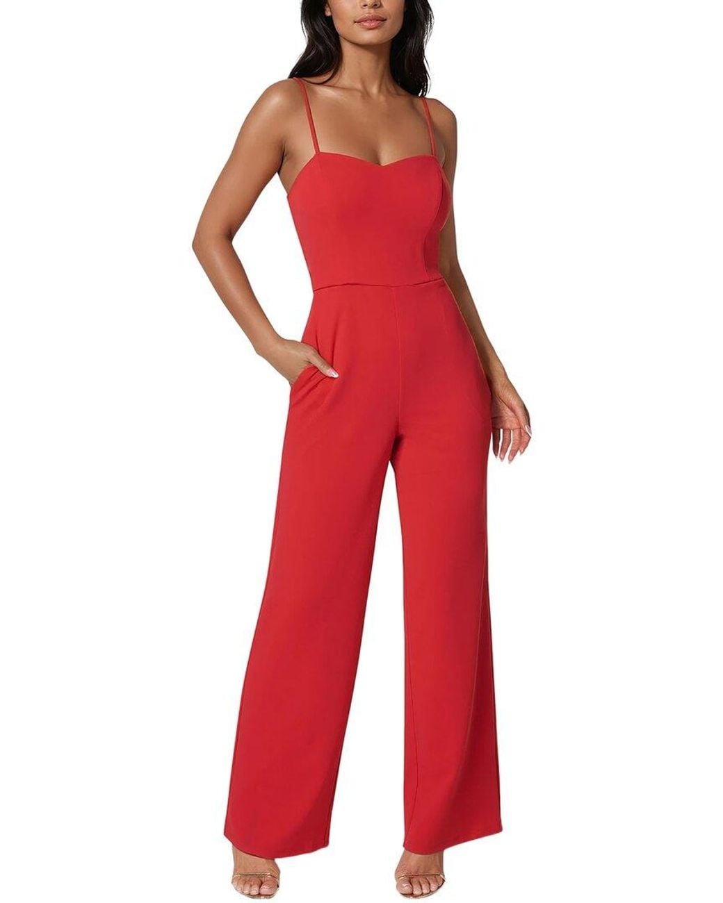 Bebe Red Sweetheart Jumpsuit